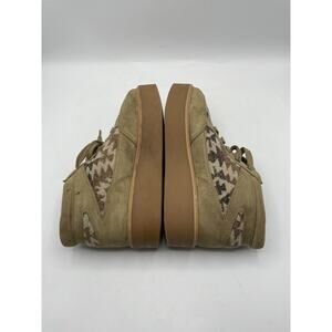 ZODIAC Shoes Siona Suede Platform Booties Southwestern Print Elmwood Tan Sz 7.5